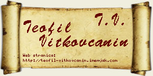 Teofil Vitkovčanin vizit kartica